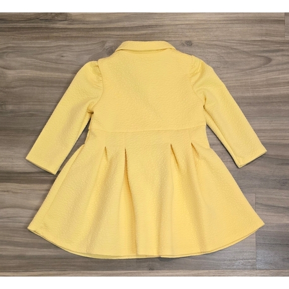 Toddler Bonnie Jean Yellow Pea Coat Size 2T - Picture 2 of 4